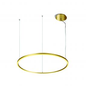 ONE Light LED Circle Rings - hanglamp - Ø 127 x 300 cm - 65W LED incl. - geborsteld messing