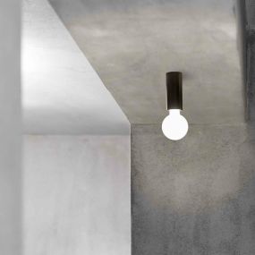 Faro Ten - plafond/wandverlichting - Ø 6 x 14 cm - mat zwart
