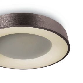 ONE Light Decorative Plafo - plafondverlichting - Ø 48 x 8,7 cm - 40W LED incl. - geborsteld bruin