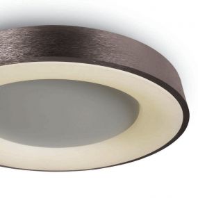 ONE Light Decorative Plafo - plafondverlichting - Ø 60 x 8,7 cm - 50W LED incl. - geborsteld bruin