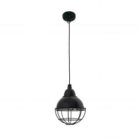 Faro Claire - hanglamp - Ø 16,5 x 14 cm - glanzend zwart