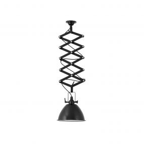 Faro Mou - hanglamp - Ø 25 x 110 cm - glanzend zwart