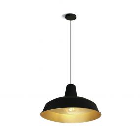 ONE Light Retro Pendants - hanglamp - Ø 40 x 184 cm - zwart en messing