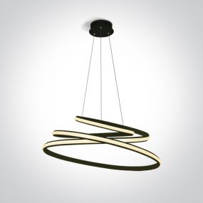 ONE Light LED Pendant Rings - hanglamp - Ø 65 x 150 cm - 45W LED incl. - zwart