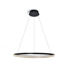 ONE Light Crystal Swirl - hanglamp - Ø 62 x 120 cm - 20W LED incl. - zwart