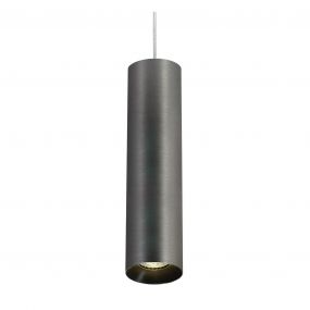 ONE Light Cylinder - hanglamp - Ø 7,5 x 240 cm - metaal grijs