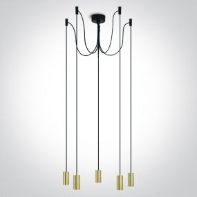 ONE Light E27 Pendant Tubes - hanglamp - Ø 4,2 x 209,5 cm - geborsteld messing