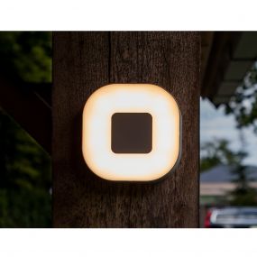 Lutec Ublo - buiten wand/plafondlamp - 16 x 4 x 16 cm - 8W LED incl. - IP54 - zilver grijs