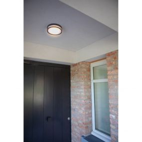 Lutec Rola - buiten plafond/wandverlichting - Ø 18,3 x 4,8 cm - 13W LED incl. - IP54 - donkergrijs