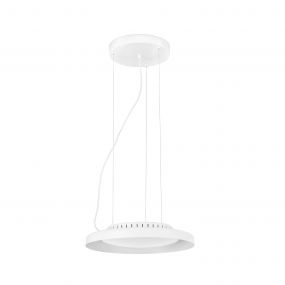 Faro Dolme - hanglamp - Ø 40 x 7 cm - 24W LED incl. - mat wit
