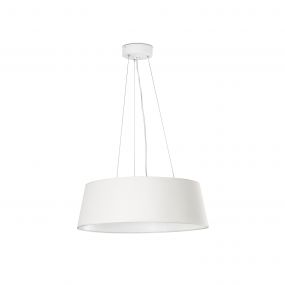Faro Aina - hanglamp - Ø 46 x 15,5 cm - 40W LED incl. - IP44 - mat wit