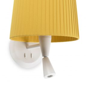 Faro Samba - wandverlichting met schakelaar - 21,5 x 19 x 17,3 cm - 3W LED incl. - wit en geel