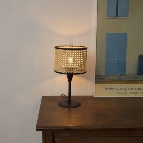 Faro Mambo - tafellamp - Ø 21 x 44,5 cm - lichtbruin en zwart
