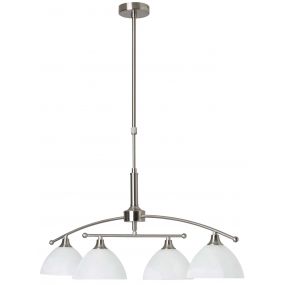 Brilliant Enze - hanglamp - 90 x 40 x 11 cm - satijn chroom