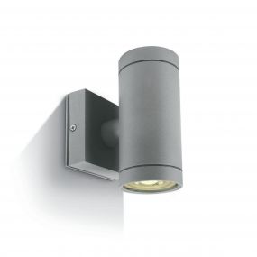 ONE Light GU10 Outdoor Cylinders - buiten wandverlichting - Ø 6,5 x 14,2 cm - IP54 - grijs (stockopruiming!)
