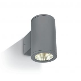 ONE Light Outdoor Wall Cylinders Up & Down Beam - buiten wandverlichting - 8 x 10,6 x 13,8 cm - 2 x 6W LED incl. - IP54 - grijs