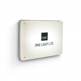 ONE Light Retro Opal Range - buiten wandverlichting met automatische dag- en nachtsensor - 33 x 23 x 5,7 cm - 8W LED incl. - IP54 - grijs