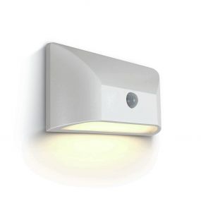 ONE Light Down Illumination - buiten wandverlichting met bewegingsmelder - 22 x 6 x 11,3 cm - 6W LED incl. - IP65 - wit