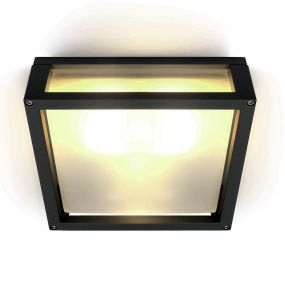 ONE Light Outdoor E27 Square - buiten plafond/wandverlichting - 25 x 25 x 9,5 cm - IP54 - zwart