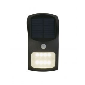 Searchlight Eve -  buiten wandverlichting met sensor op zonne-energie - 20 x 16 cm - 1,8W LED incl. - IP44 - antraciet