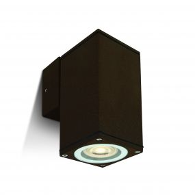 ONE Light GU10 Outdoor Cubes - buiten wandverlichting - 6,3 x 6,3 x 13,5 cm - IP54 - roest bruin