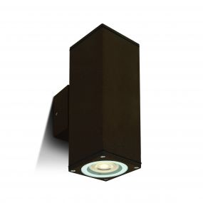 ONE Light GU10 Outdoor Cubes - buiten wandverlichting - 6,3 x 6,3 x 19,6 cm - IP54 - roest bruin