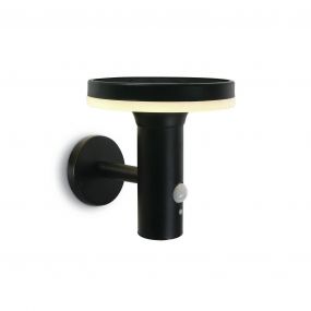 ONE Light Solar Mushrooms - buiten wandverlichting op zonne-energie met bewegingsmelder - 16 x 17,5 x 17 cm - 6W LED incl. - IP44 - zwart