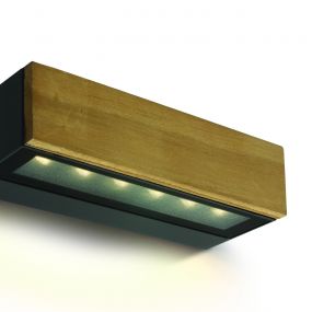 ONE Light Wood Decor - buiten wandverlichting - 22,2 x 8 x 5 cm - 8W LED incl. - IP65 - antraciet