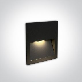 ONE Light Outdoor Dark Light Wall Recessed - inbouw wandverlichting - 11,5 x 11,5 x 3,5 cm - 4W LED incl. - IP65 - zwart