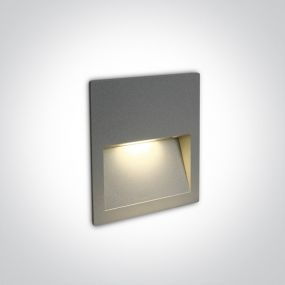 ONE Light Outdoor Dark Light Wall Recessed - inbouw wandverlichting - 11,5 x 11,5 x 3,5 cm - 4W LED incl. - IP65 - grijs