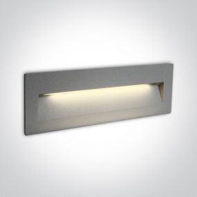 ONE Light Outdoor Dark Light Wall Recessed - inbouw wandverlichting - 22,5 x 7,5 x 5,5 cm - 7W LED incl. - IP65 - grijs