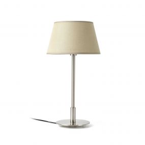 Faro Mitic - tafellamp - Ø 25 x 50 cm - nikkel en beige
