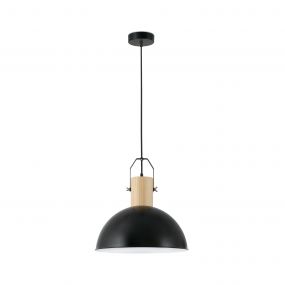 Faro Margot - hanglamp - Ø 41,5 x 20 cm - mat zwart en lichtbruin