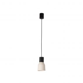 Faro Kombo - hanglamp - Ø 12 x 21 cm - beige en zwart