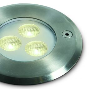 ONE Light LED Underwater Range - onderwater LED-spot - Ø 100 mm, Ø 88 mm inbouwmaat - 3 x 1W dimmable LED incl. - IP68 - stainless steel - witte lichtkleur
