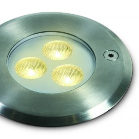 ONE Light LED Underwater Range - onderwater LED-spot - Ø 100 mm, Ø 88 mm inbouwmaat - 3 x 1W dimmable LED incl. - IP68 - stainless steel - warm witte lichtkleur