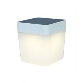Lutec Table Cube - buiten tafellamp op zonne-energie - 12 x 12 x 13 cm - 3 stappen dimmer - 1W LED incl. - IP44 - wit