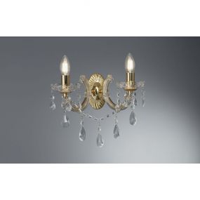 Searchlight Marie Therese - wandverlichting - 32 x 20 cm - goud