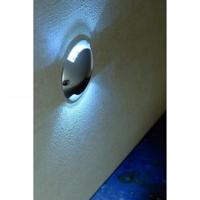 Faro Keenan - wandverlichting - Ø 7 x 1,5 cm - 0,8W LED incl. - IP67 - nikkel