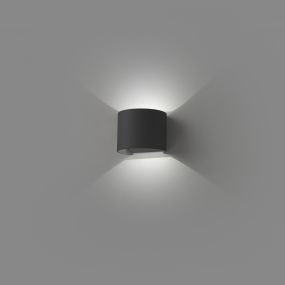Faro Sunset - wandverlichting - 14 x 11 x 11,1 cm - 6W LED incl. - IP54 - donkergrijs