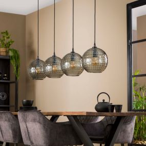Vico Hexagon - hanglamp - 134 x 22 x 150 cm - fumé