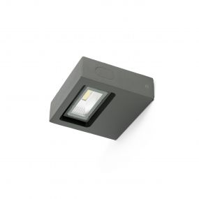 Faro Taima - wandverlichting - 12 x 11,1 x 3,7 cm - 6W LED incl. - IP54 - donkergrijs