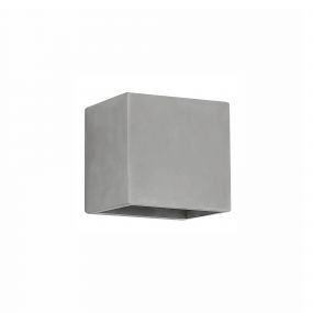 Nova Luce Cadmo - wandverlichting - 13 x 13 x 13 cm - 5W LED incl. - IP54 - grijs beton