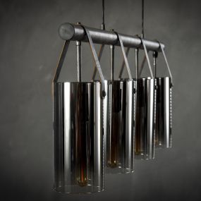 Vico Chromed Glass - hanglamp - 100 x 12 x 150 cm - oud zilver