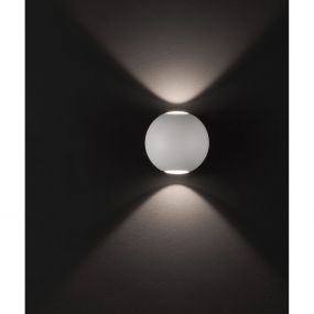 Nova Luce Como - buiten wandverlichting - Ø 11 x 8,5 cm - 2 x 5W LED incl. - IP54 - wit
