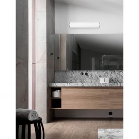 Nova Luce Polo - spiegellamp - 30 x 8 x 6 cm - 5W LED incl. - IP44 - opaal
