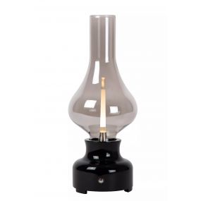 Lucide Jason - Oplaadbare Tafellamp - Ø  12 x 30 cm - 2W dimbare LED incl. - 3 steps dim - zwart 