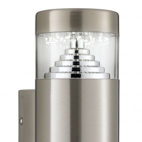 Searchlight Brooklyn - buiten wandverlichting - 8 x 14 cm - 1,8W LED incl. - IP44 - roestvrij staal