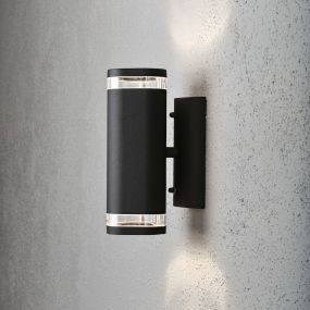 Konstsmide Modena Double - wandverlichting - 8,5 x 14,5 x 24 cm - IP44 - zwart 