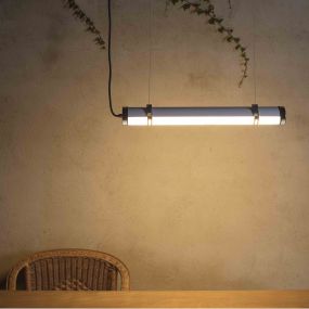 Faro Scuba - hanglamp - 60 x 7 cm - 20W LED incl. - IP66 - chroom